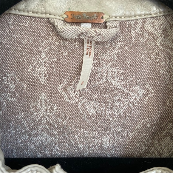 Free People Khaki Jacquared Vegan Moto Jacket - Picture 6 of 7